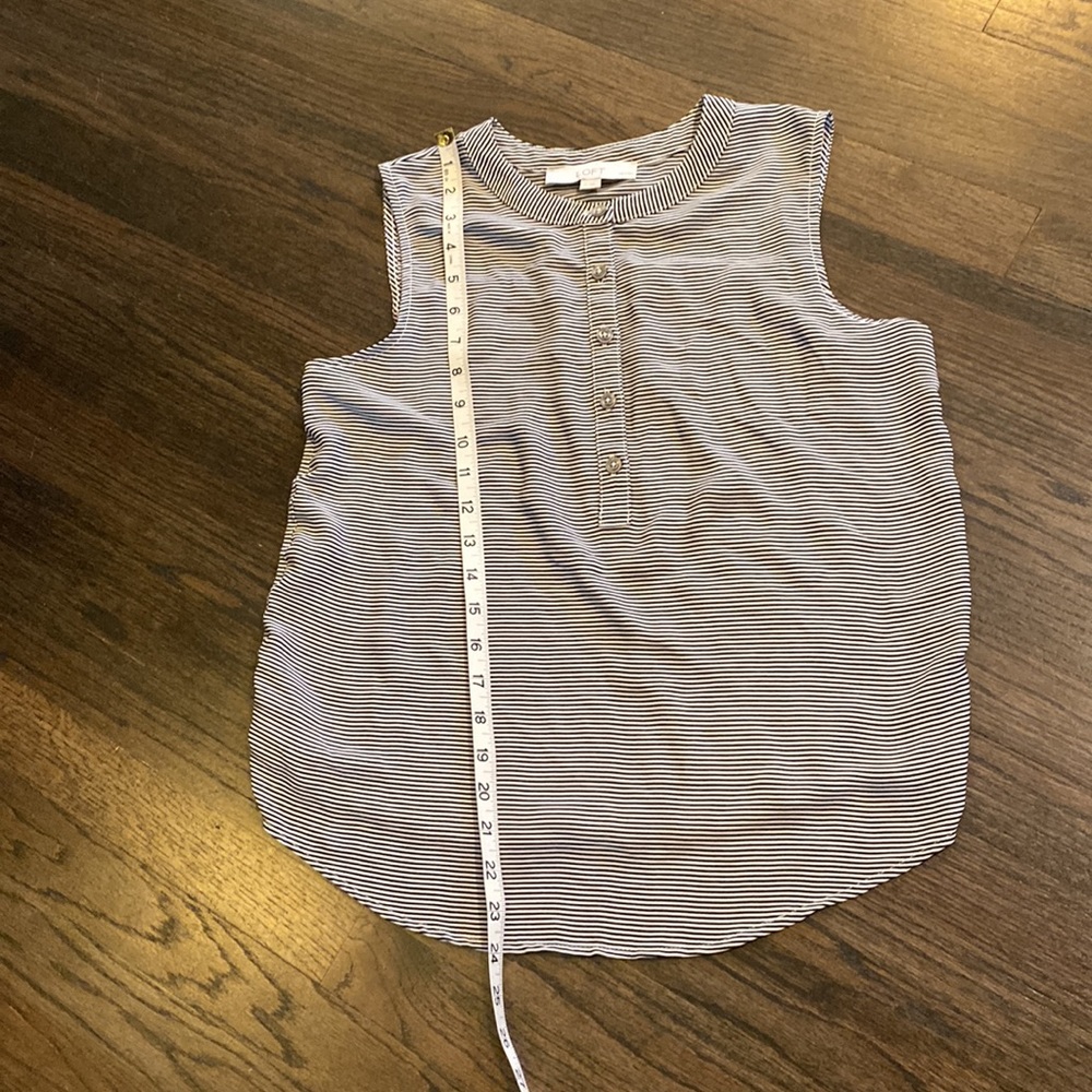 Loft Black and White Tank Top Small Petite SP Stripe Striped - Picture 2 of 8